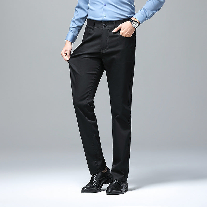 Herren Stretch-Chinohose mit geradem Schnitt und Bügelfalte Drune