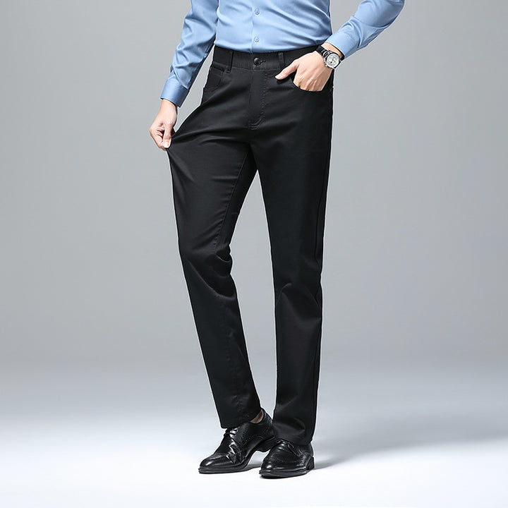 Herren Stretch-Chinohose mit geradem Schnitt und Bügelfalte Drune