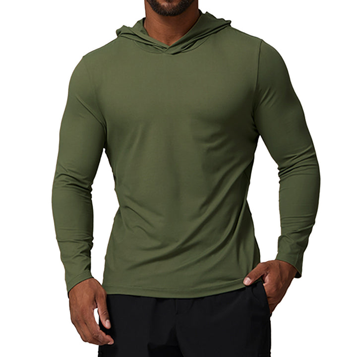 Herren Sportliches Langarm-Hoodie T-Shirt mit feuchtigkeitsableitender Technologie Drune