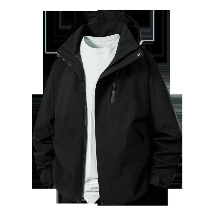 Herren technische Übergangsjacke mit verstellbarem Kapuzenrand Drune