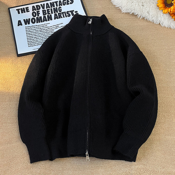 Damen Hochwertiger Strickpullover mit Stehkragen Drune