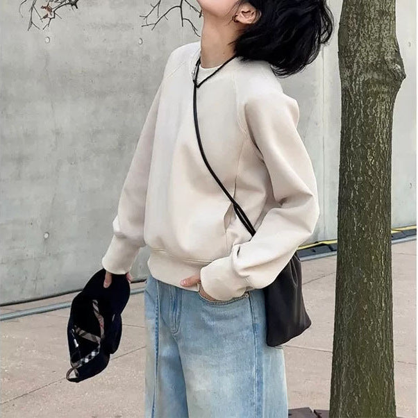 Damen Bequemer Sweatshirt mit raglan Ärmel Drune