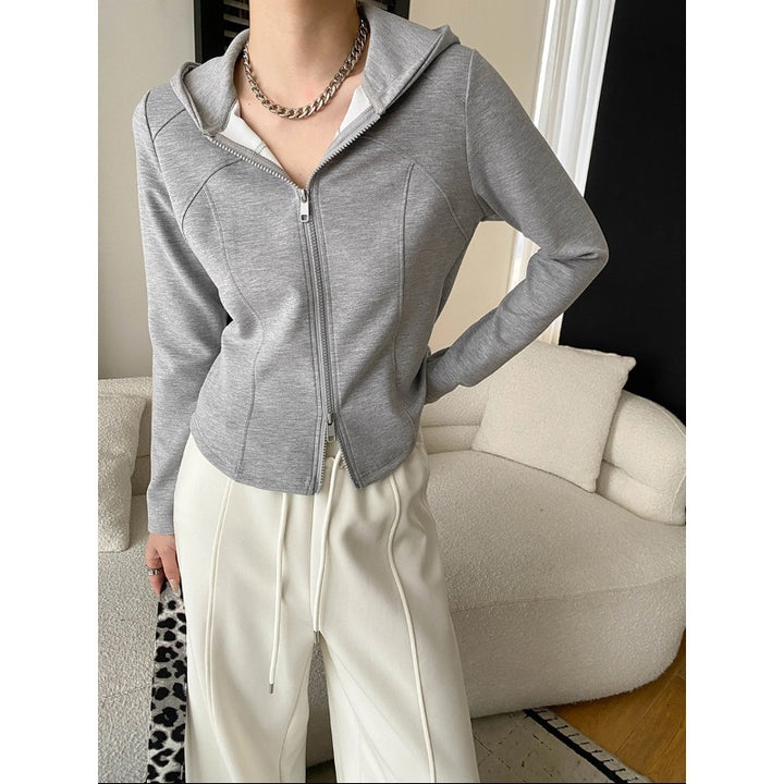 Damen lässige Kapuzenjacke mit praktischen Taschen und sportlichem Schnitt Drune