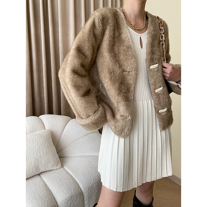 Damen kurze Strickjacke mit eleganten Knopfdetails und weichem Material Drune