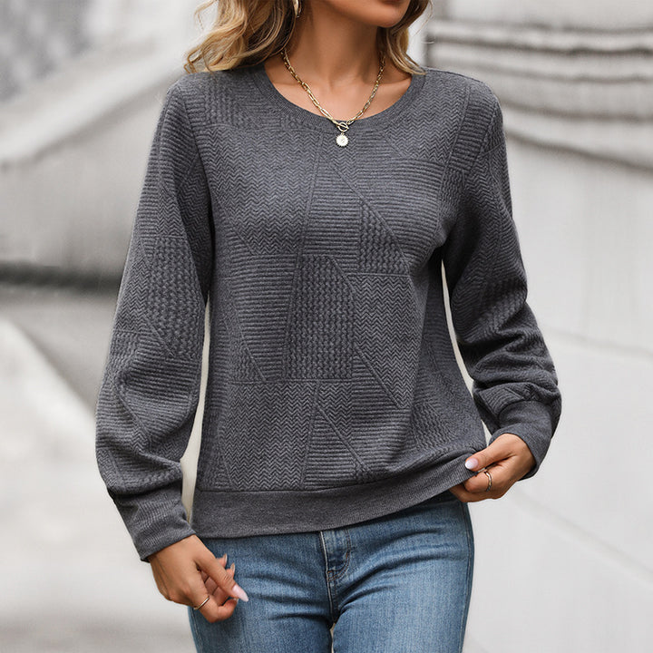 Damen Bequemer Strickpullover mit strukturiertem Design Drune