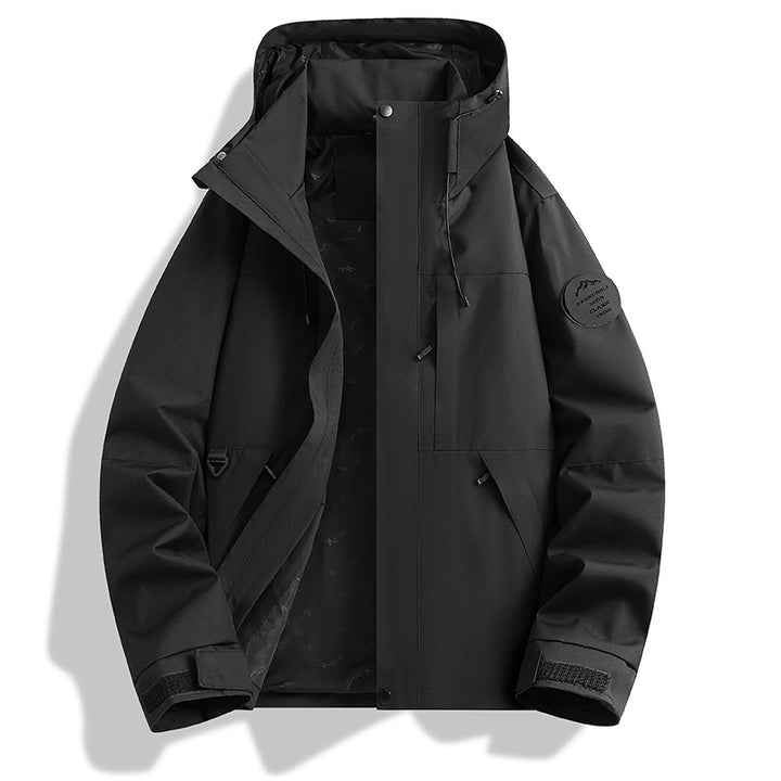 Herren Wasser- und Winddichte Softshell-Outdoorjacke mit verstellbarer Kapuze Drune