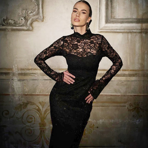 Damen Spitzenkleid Drune