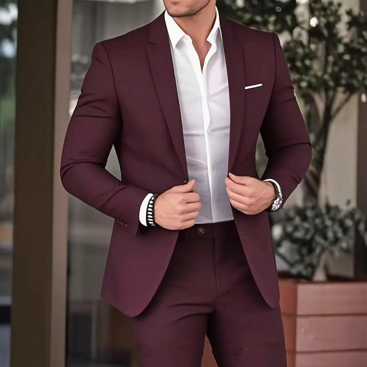 Herren nan schlanker Modern-Fit Anzug mit schmalem Revers und körpernaher Silhouette Drune