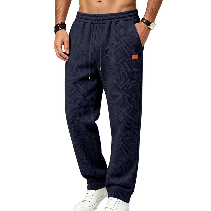 Herren Lässige strukturierte Jogginghose mit Kordelzug und Seitentaschen Drune