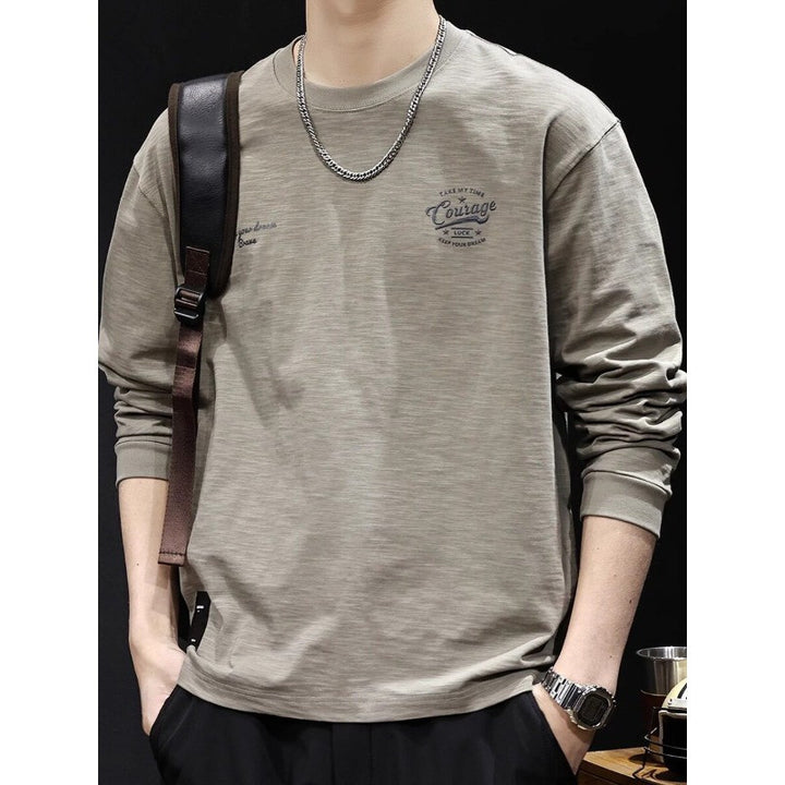 Herren Langarmshirt aus Baumwollmix mit subtiler Waschstruktur und Rundhalsausschnitt Drune