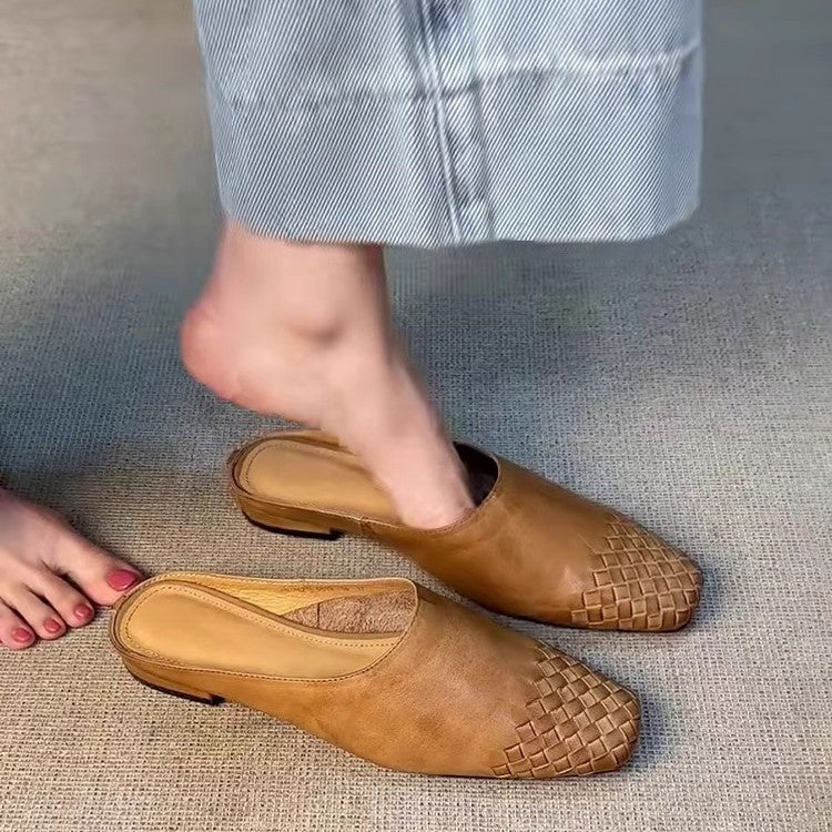Damen Mules mit geflochtenem Design und bequemer Sohle Drune