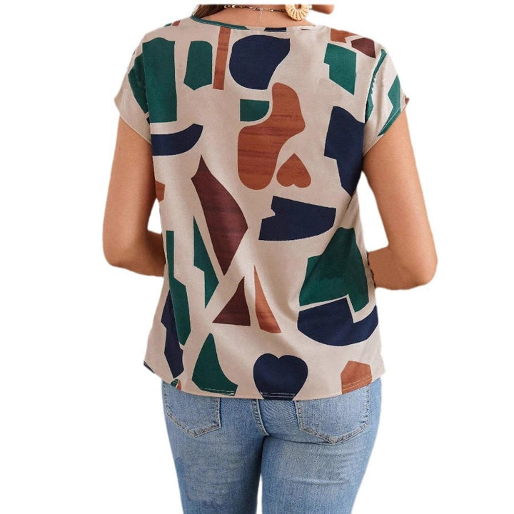 Damen lässige Bluse mit geometrischem Muster Drune