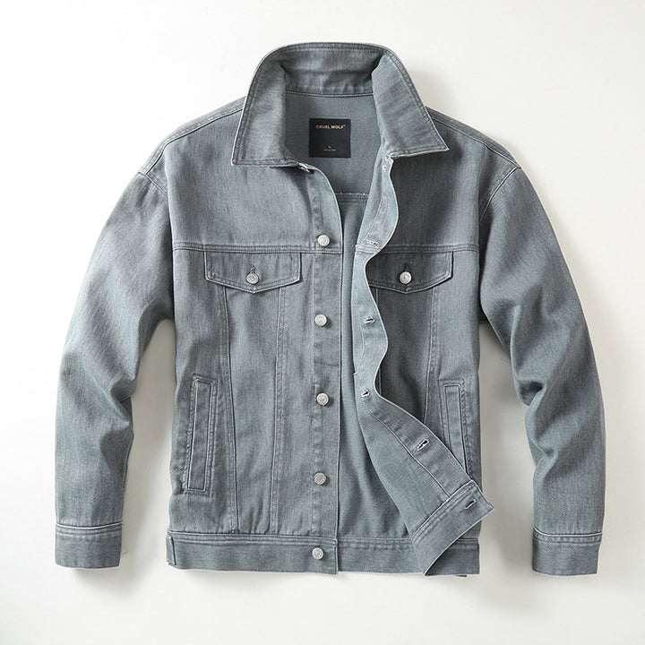 Herren Jeansjacke mit klassischem Schnitt und leichtem Vintage-Wash Drune