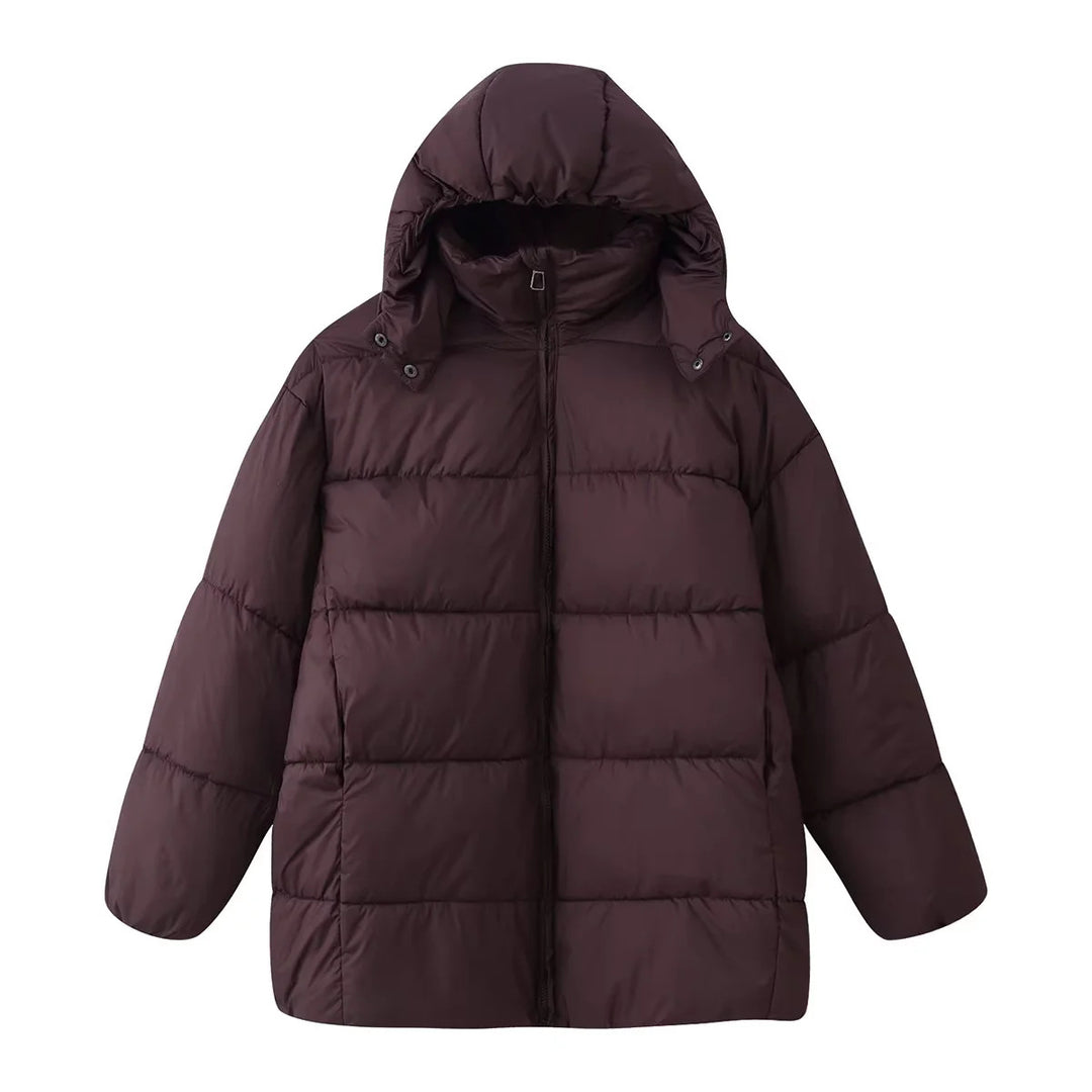 Damen nan oversized Steppjacke mit Kapuze und wärmender Thermofütterung Drune