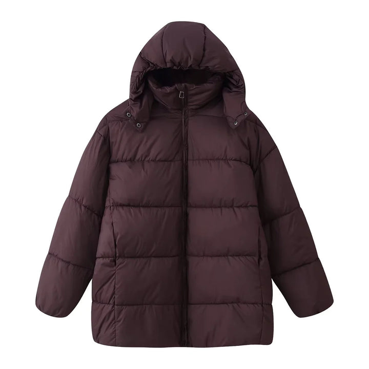 Damen nan oversized Steppjacke mit Kapuze und wärmender Thermofütterung Drune