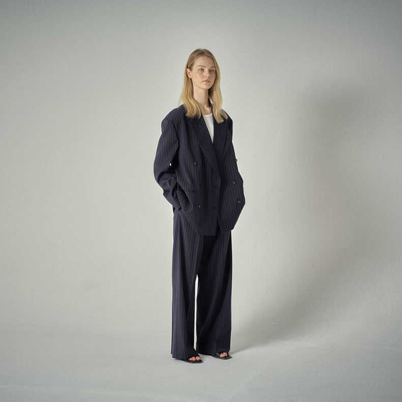 Damen eleganter gestreifter Anzugblazer Drune