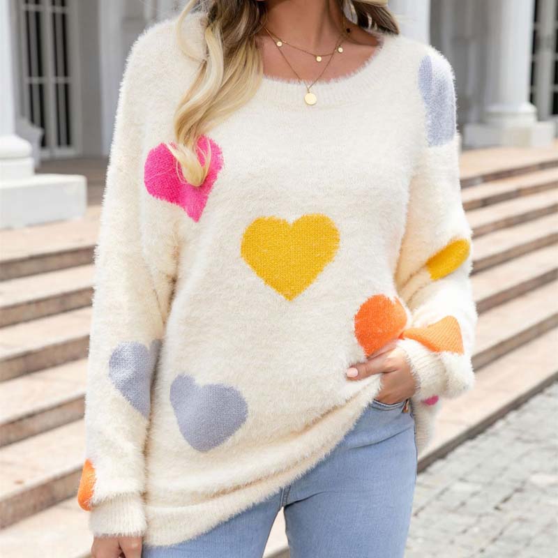 Drune | Strickpullover Mit Süßem Herzmuster