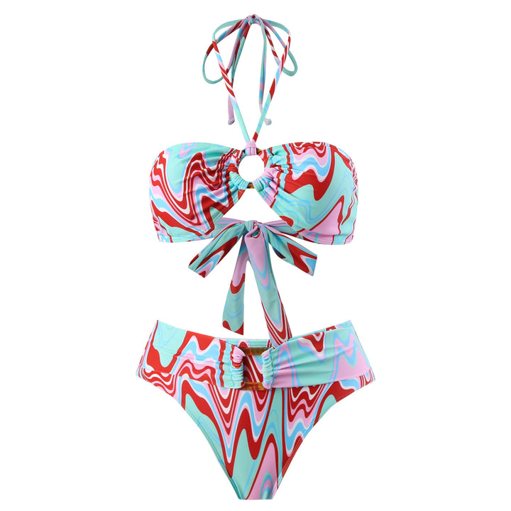 Damen Bikini-Set mit trendigem Wickelrock und faszinierendem Muster Drune