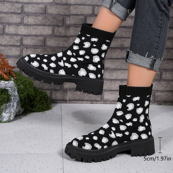 Damen Modische Stiefeletten mit strukturiertem Obermaterial und rutschfester Sohle Drune