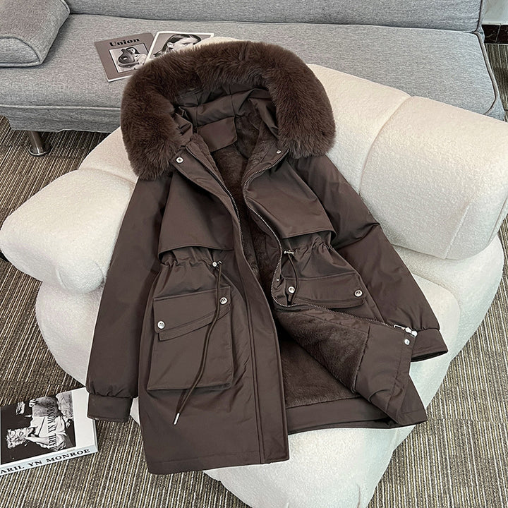 Damen Modischer Winterparka mit kuscheligem Innenfutter und praktischen Taschen Drune