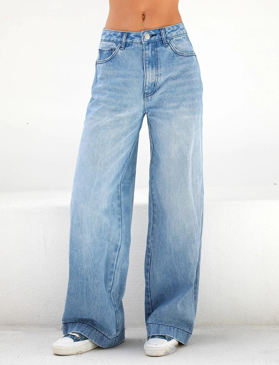 Drune | Weites Bein Flared Hohe Taille Denim Jeans