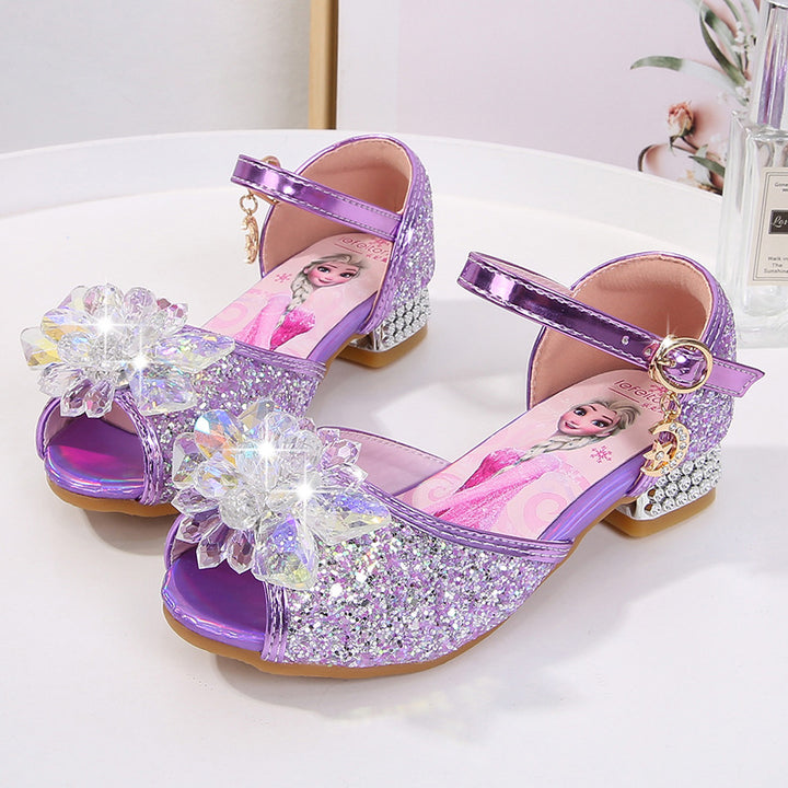 Mädchen Glitzernde Festtagschuhe mit Blumenapplikation Drune