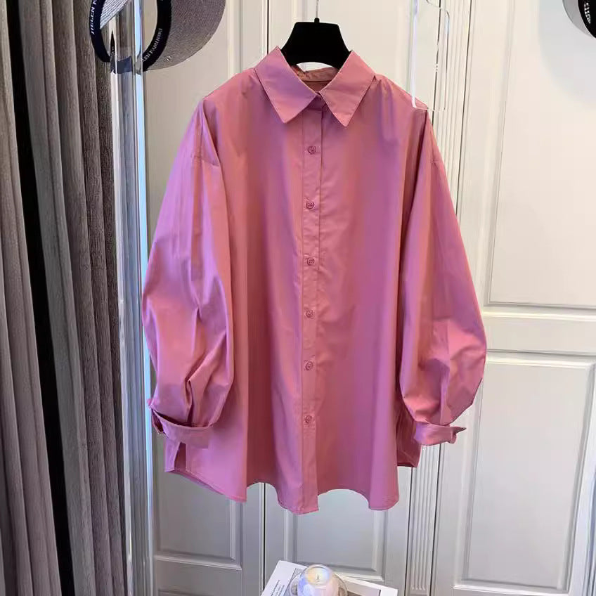 Damen Lässige Baumwollbluse mit Puffärmeln Drune