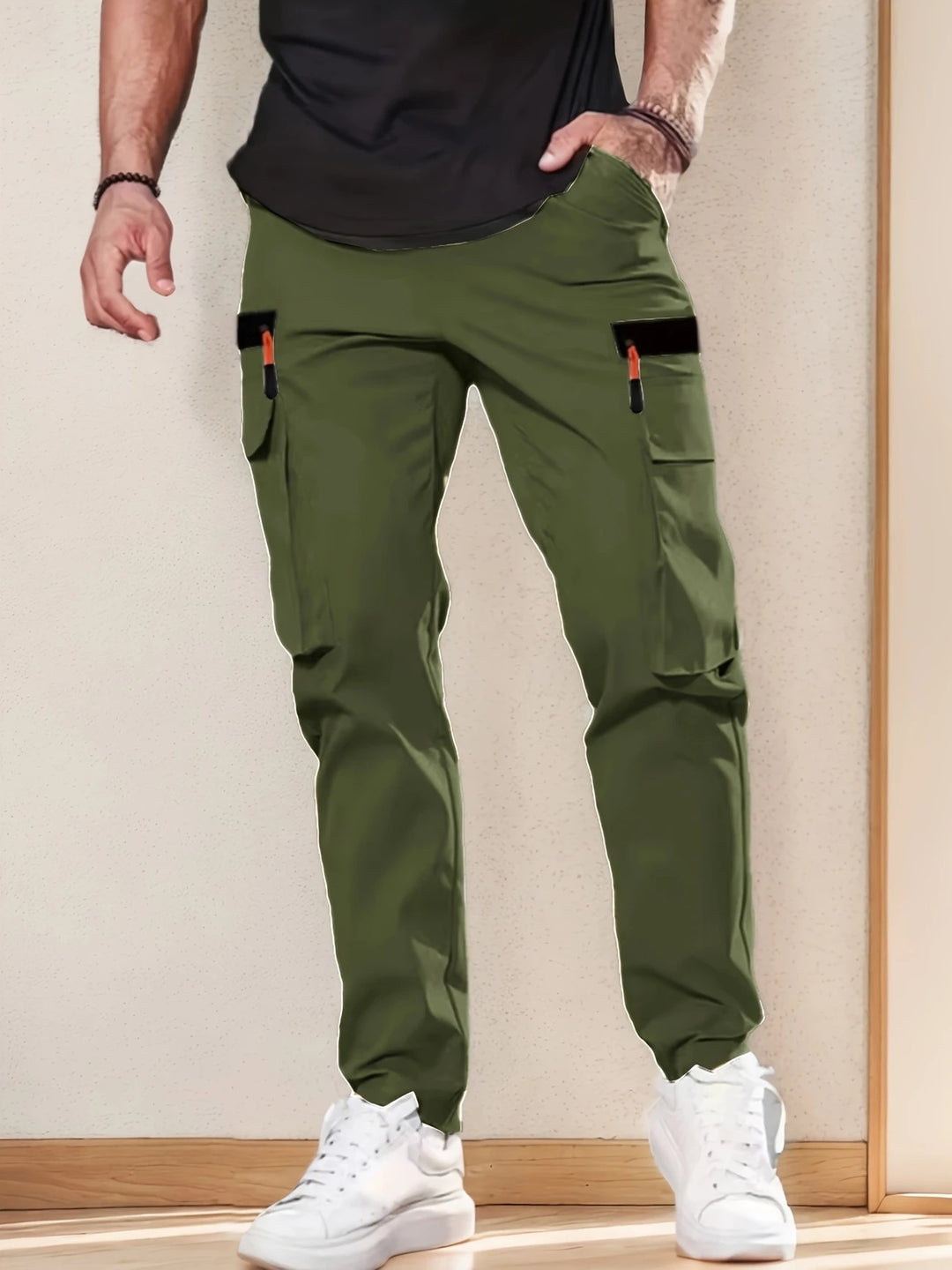 Herren Utility-Cargohose im Joggerstil mit elastischem Bund und Multifunktions-Taschen Drune