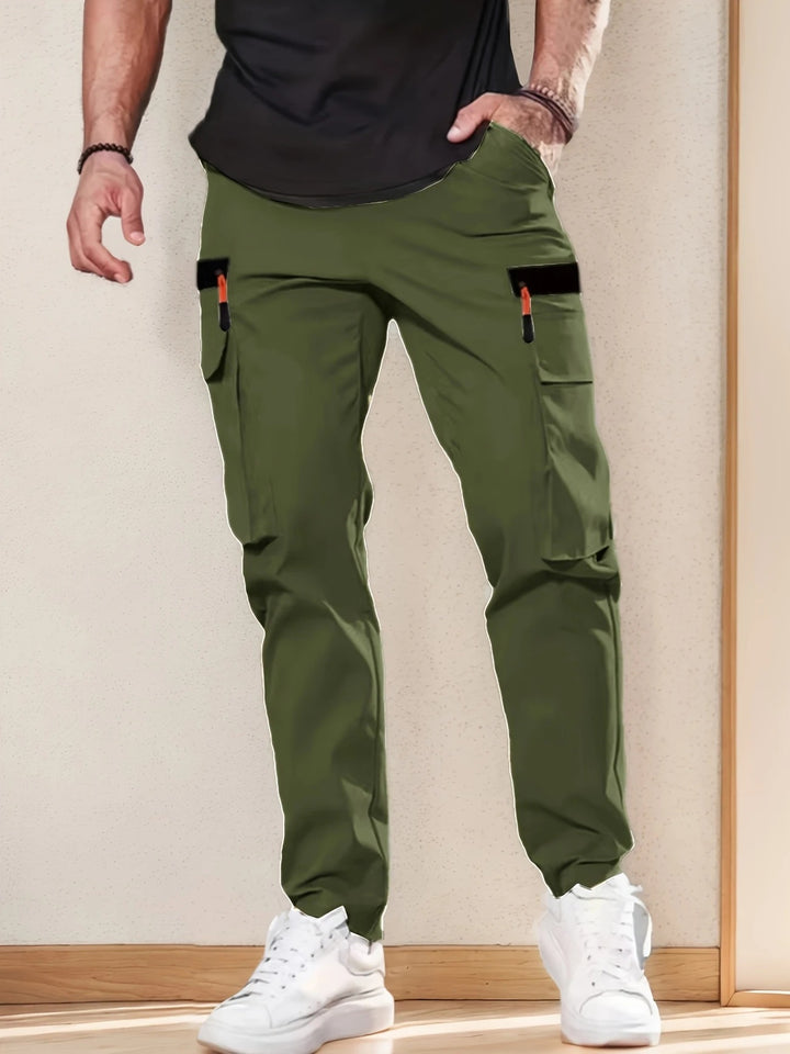 Herren Utility-Cargohose im Joggerstil mit elastischem Bund und Multifunktions-Taschen Drune