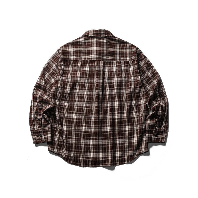Herren Boxy-Karo-Workshirt aus weichem Flanell mit Doppelbrusttaschen Drune