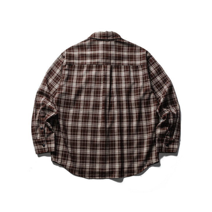 Herren Boxy-Karo-Workshirt aus weichem Flanell mit Doppelbrusttaschen Drune