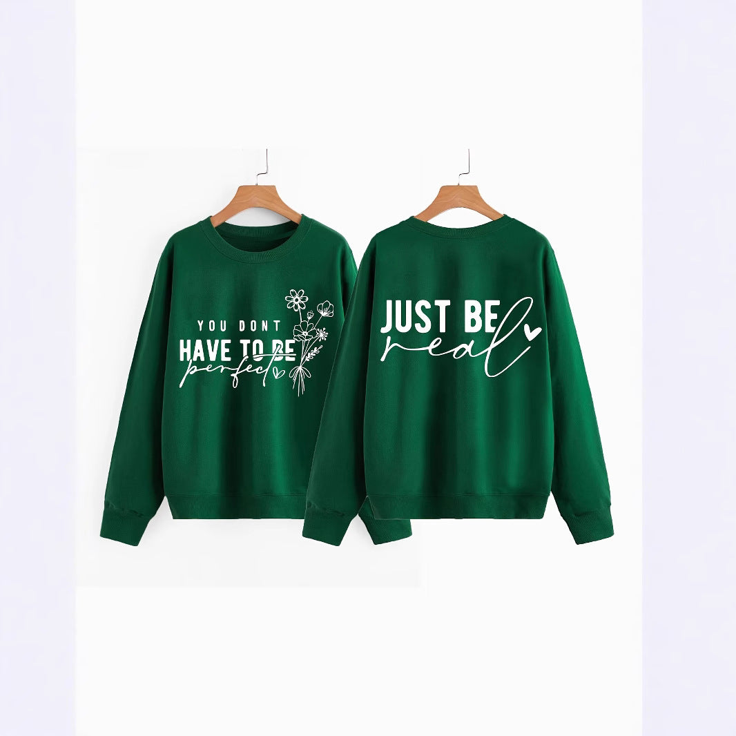Damen lässiger Pullover mit inspirierenden Botschaften Drune