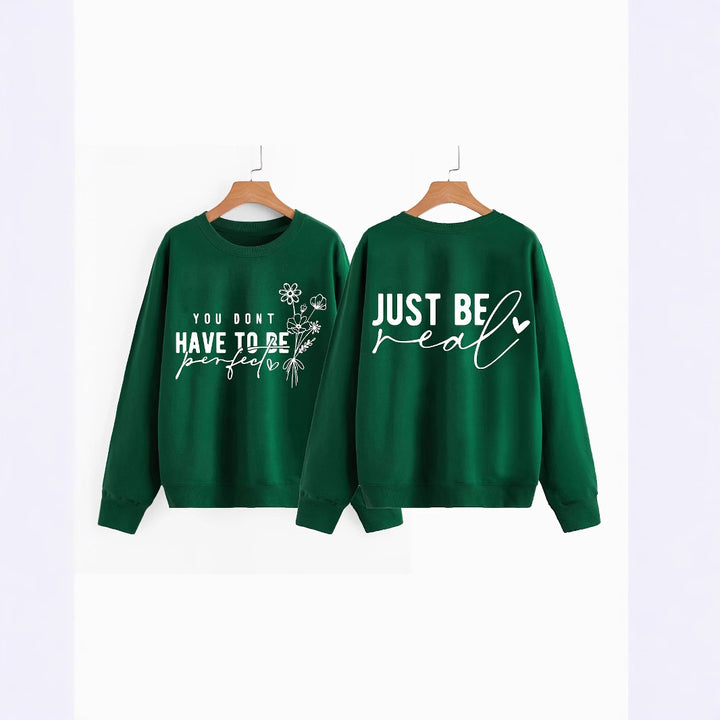 Damen lässiger Pullover mit inspirierenden Botschaften Drune