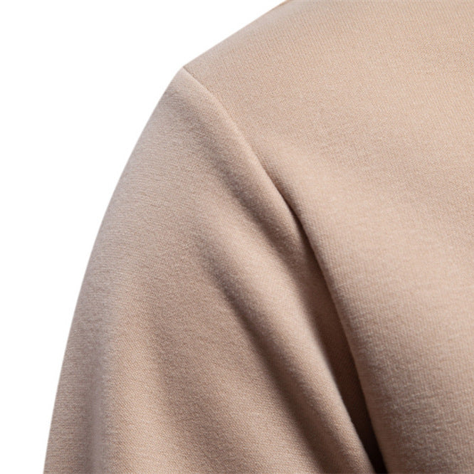 Herren nan Sweatshirt mit Rundhalsausschnitt, aufgesetzter Brusttasche mit horizontalem Reißverschluss und geripptem Saum Drune