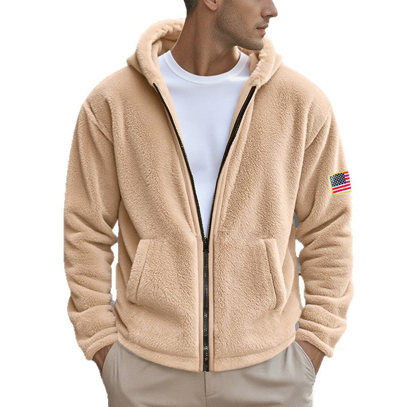 Herren gemütlicher Kapuzenpullover aus weichem Fleece mit bequemem Schnitt Drune