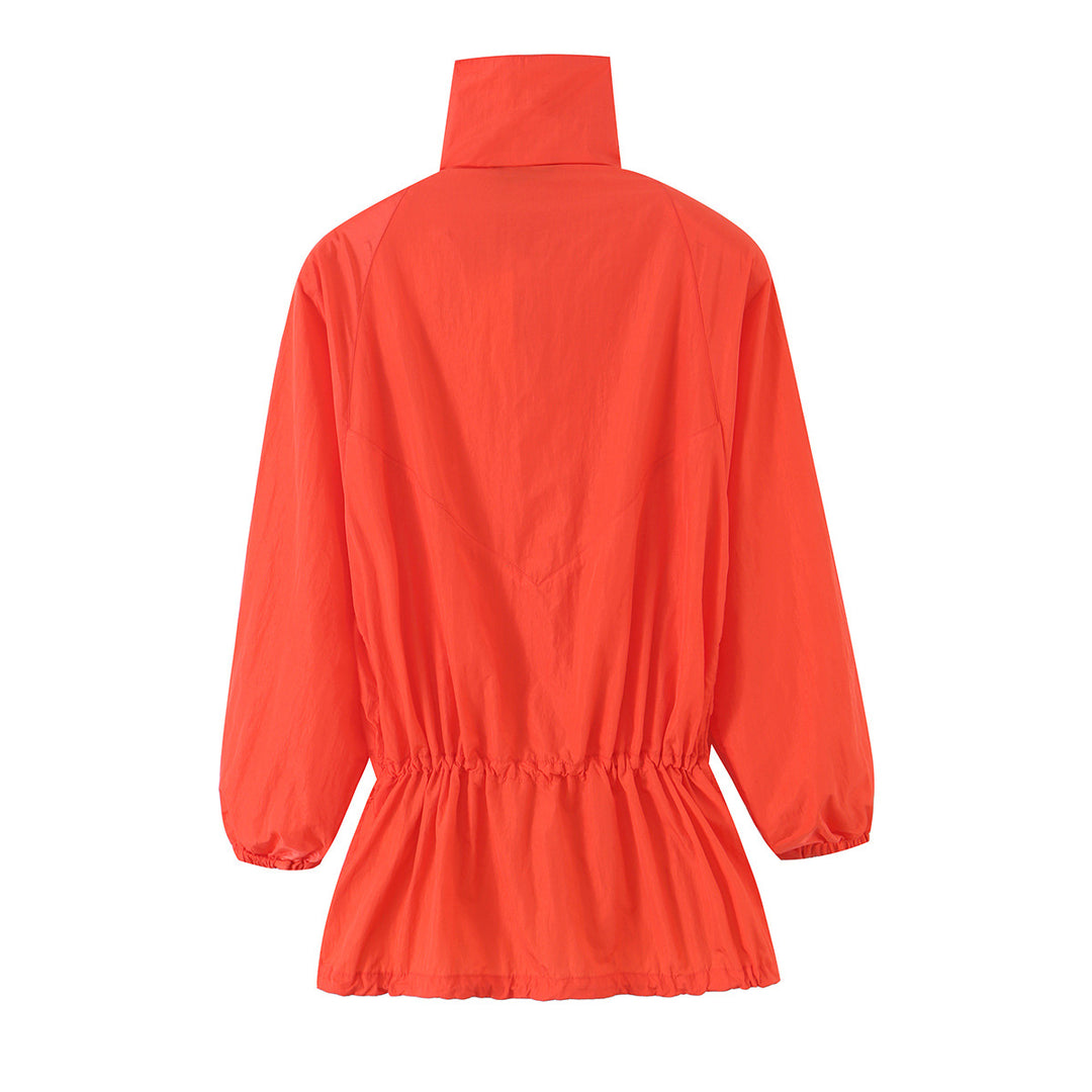 Damen Leichte Übergangsjacke mit Stehkragen, Tunnelzugtaillierung und elastischen Bündchen Drune