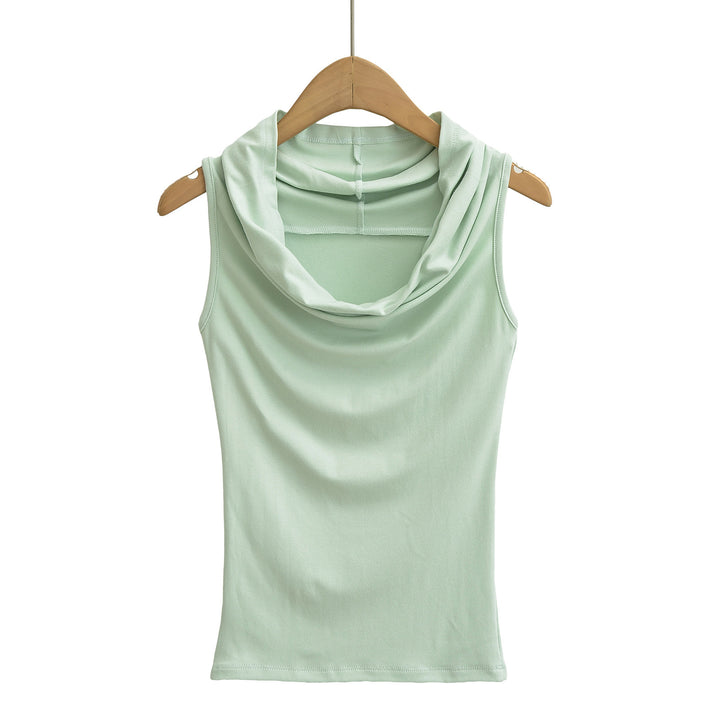 Damen ärmelloses Cowl-Top aus weichem, elastischem Material Drune