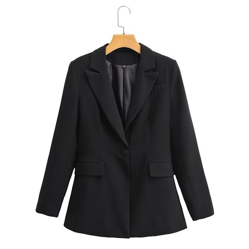 Damen Taillierter Zweiteiler‑Blazer mit konturierter Taille, markantem Revers und weiter Anzughose Drune