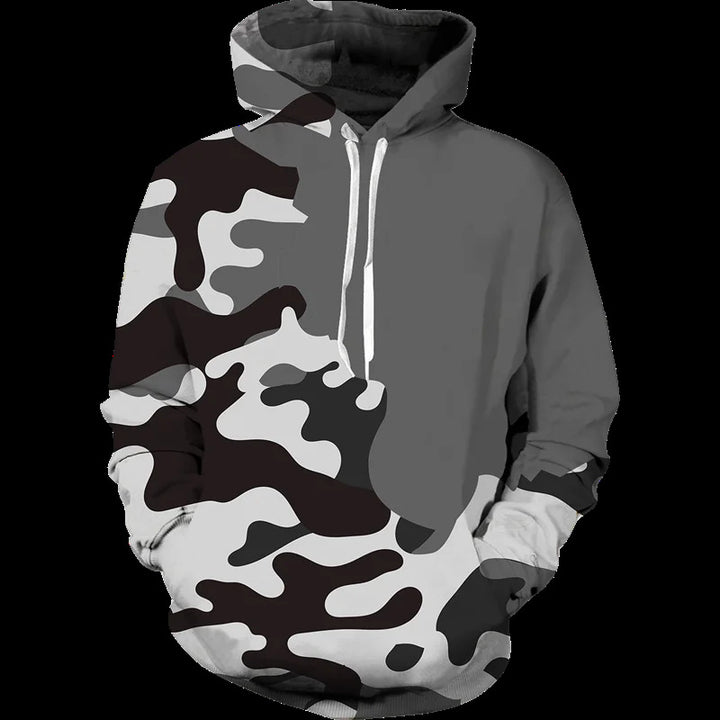 Damen Lässiger Kapuzenpullover mit Camouflage-Design Drune