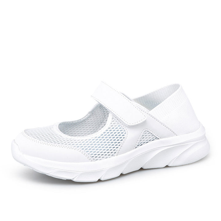 Damen nan Komfort-Riemchen-Sneaker mit Klettverschluss nahtlosem Strickschaft und dämpfender Leichtsohle Drune