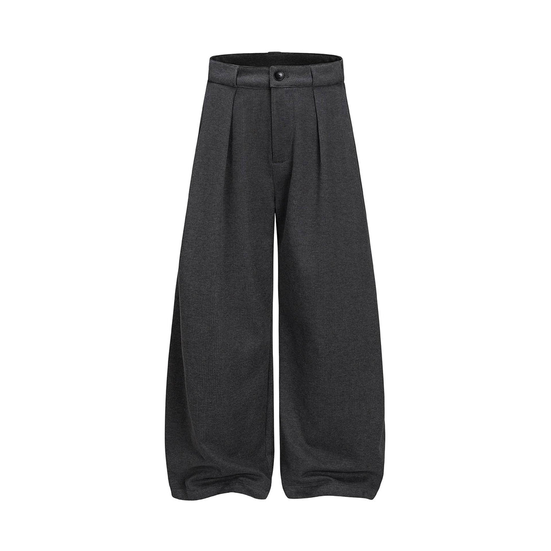 Damen Hochtaillierte Culotte-Hose mit weitem Bein, Kellerfalten und Knopfverschluss Drune
