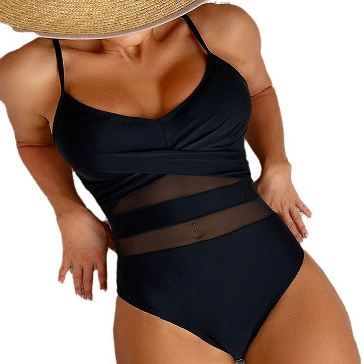 Damen Einteiliger Badeanzug mit transparenten Einsätzen und figurformendem Design Drune