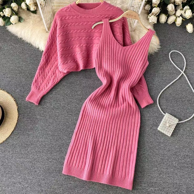 Damen Strickkleid- und Pullover-Set Drune