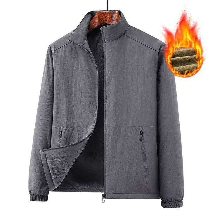 Herren Leichte windabweisende Fleecejacke mit Stehkragen und Reißverschlusstaschen Drune