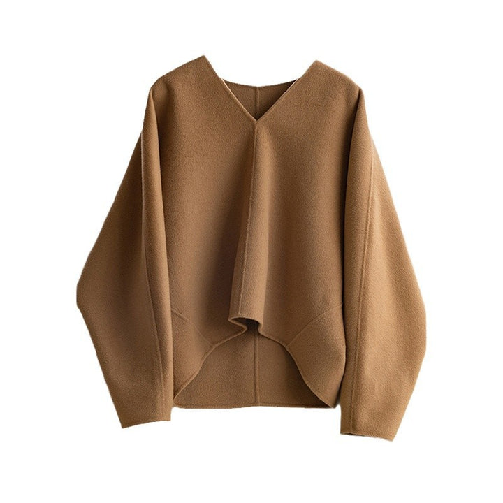 Damen Lässiger V-Ausschnitt Pullover Drune