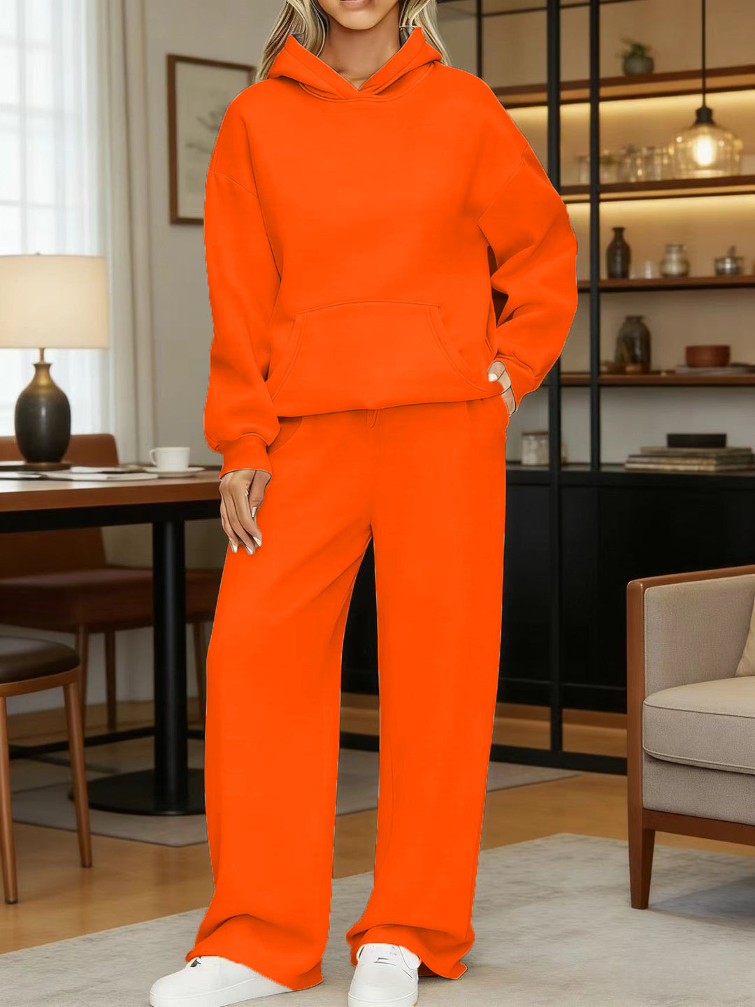 Damen nan kuscheliges Oversize Hoodie und weite Jogginghose Set Drune