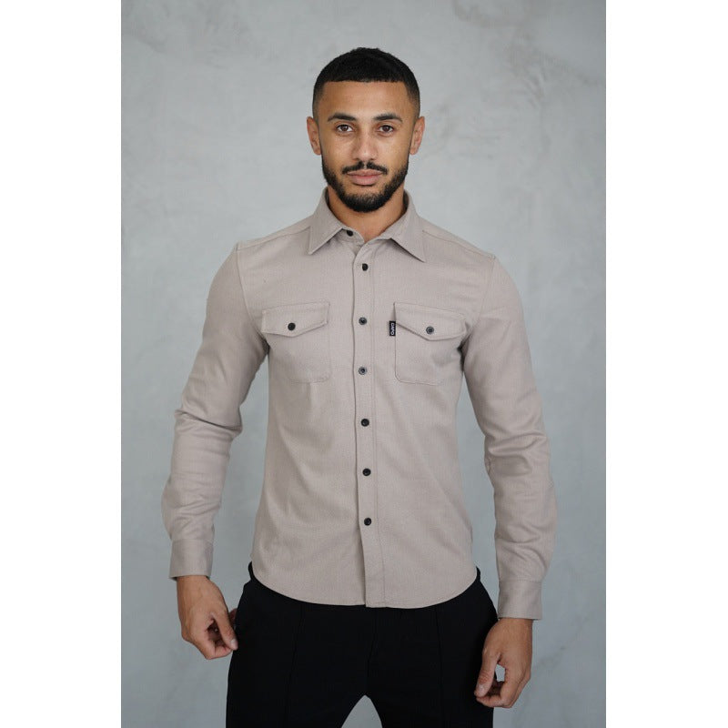 Herren Hemdjacke mit Brusttaschen und taillierter Passform Drune