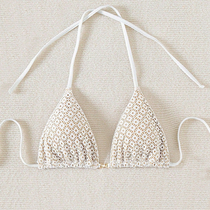 Damen Bikinihose mit seitlichen Bindebändern und floralem Muster Drune