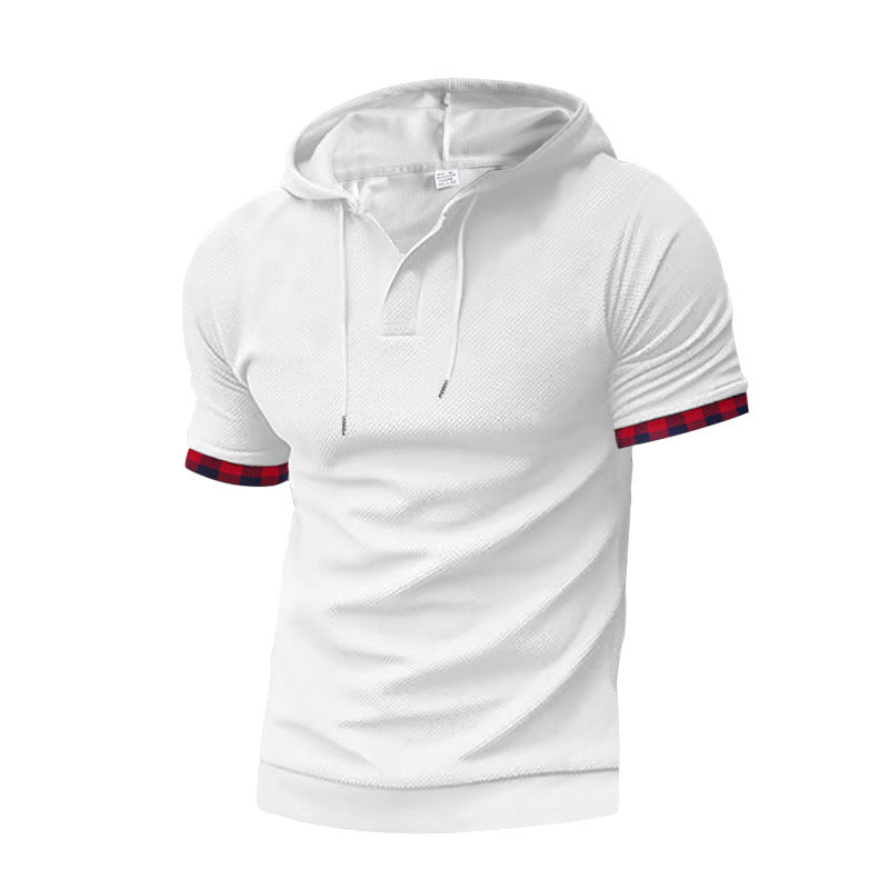 Herren modernes Kapuzenshirt mit strukturiertem Design und kontrastierenden Ärmeln Drune