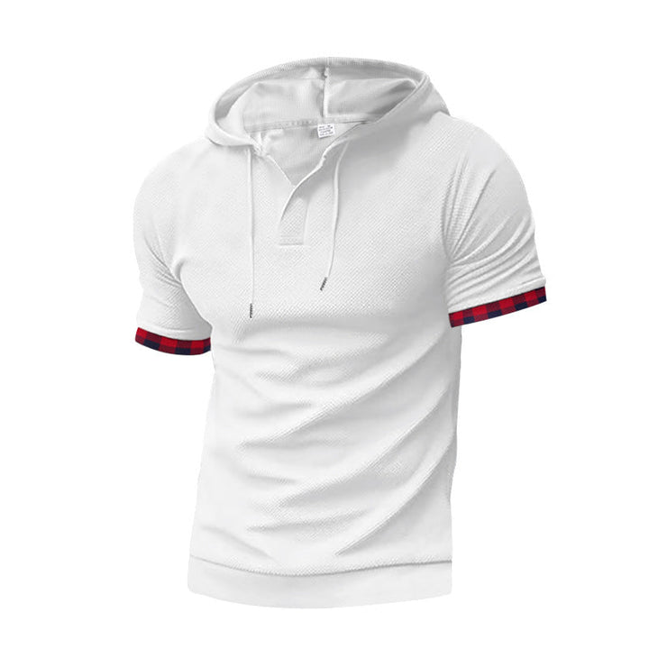 Herren modernes Kapuzenshirt mit strukturiertem Design und kontrastierenden Ärmeln Drune